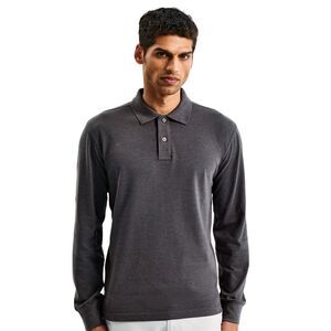 Asquith & Fox Mens Classic Fit Long Sleeved Polo Shirt / Charcoal